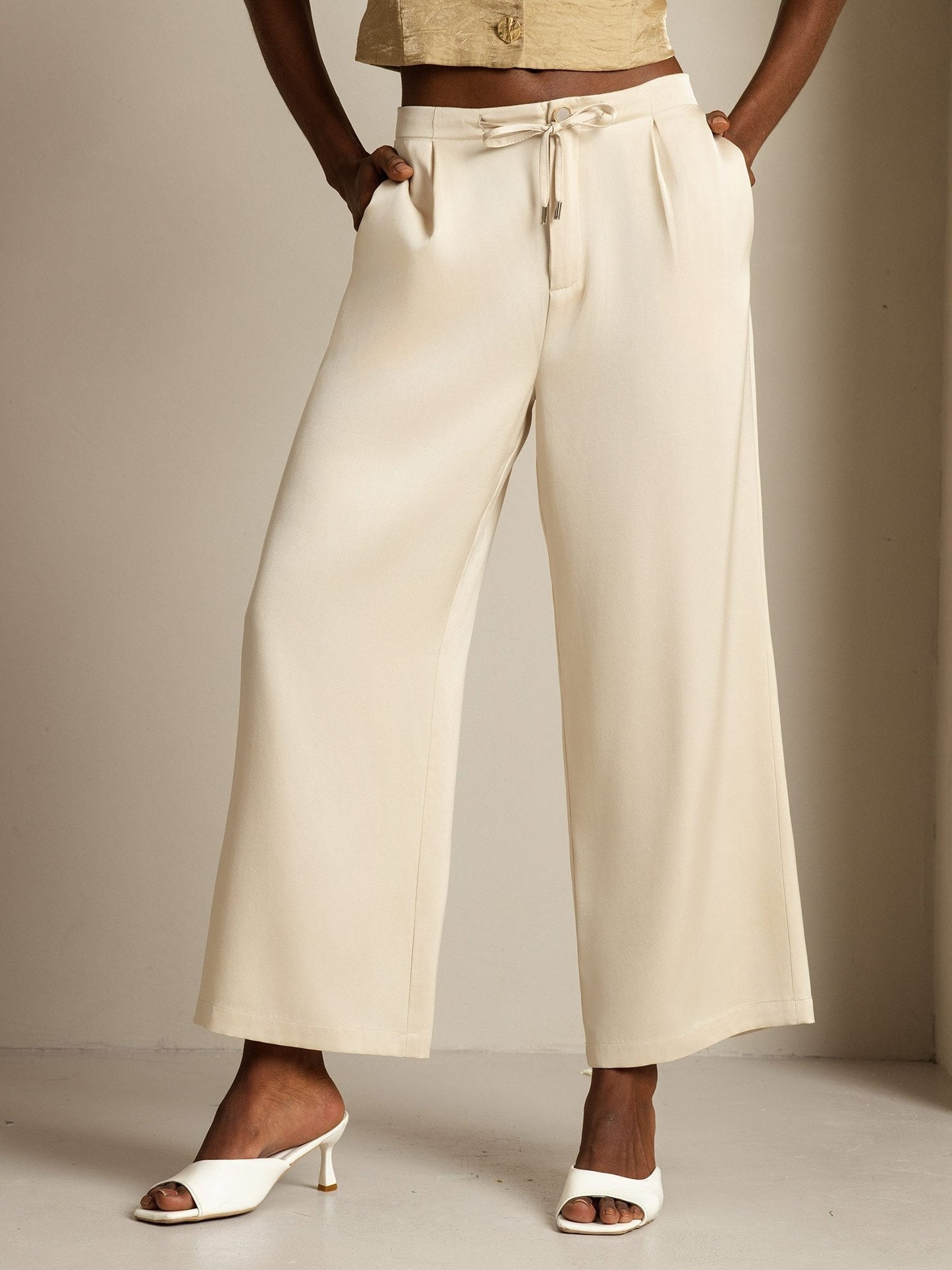 Wide leg classic pants