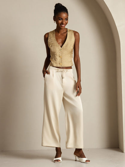 Wide leg classic pants