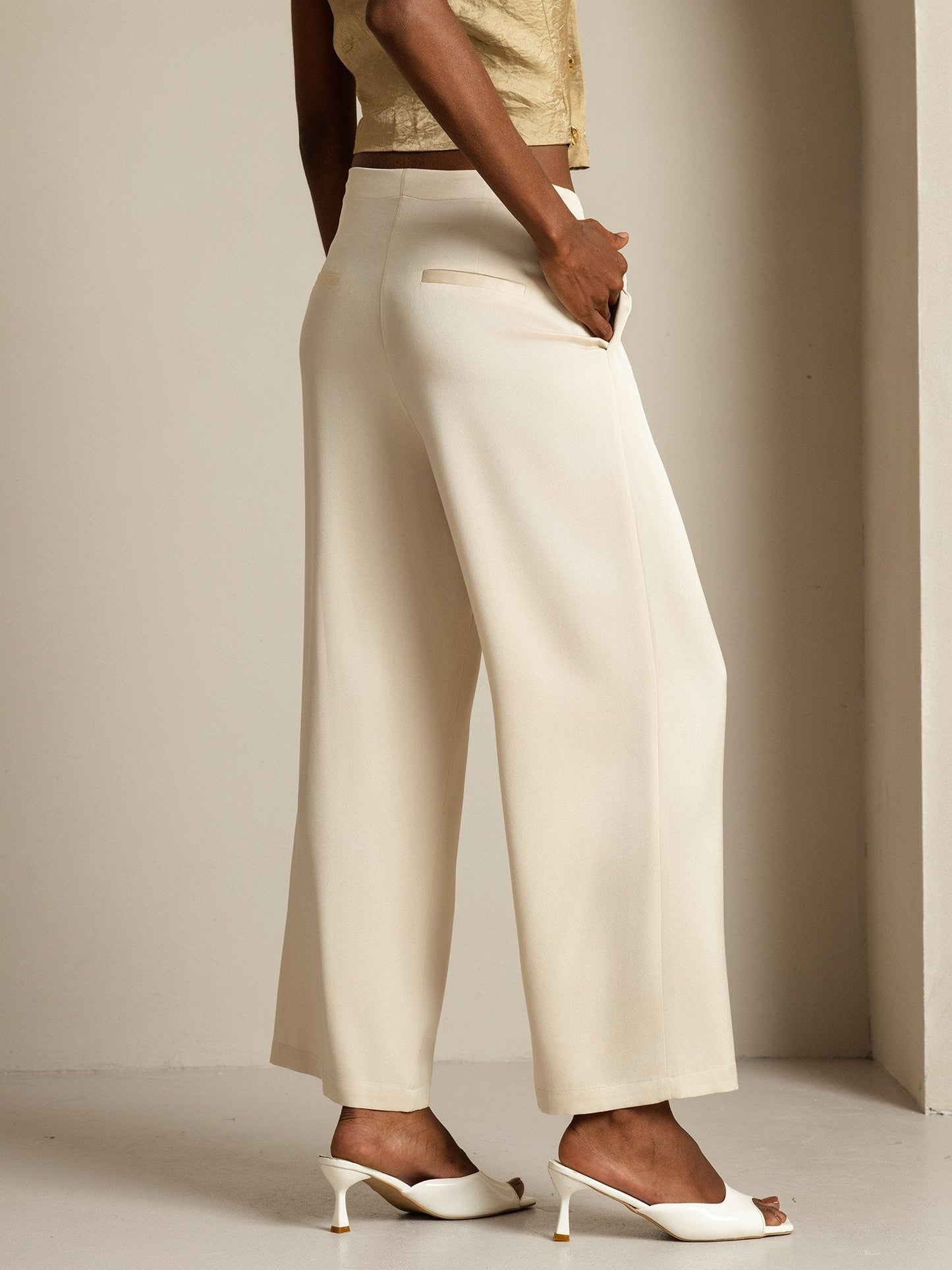 Wide leg classic pants