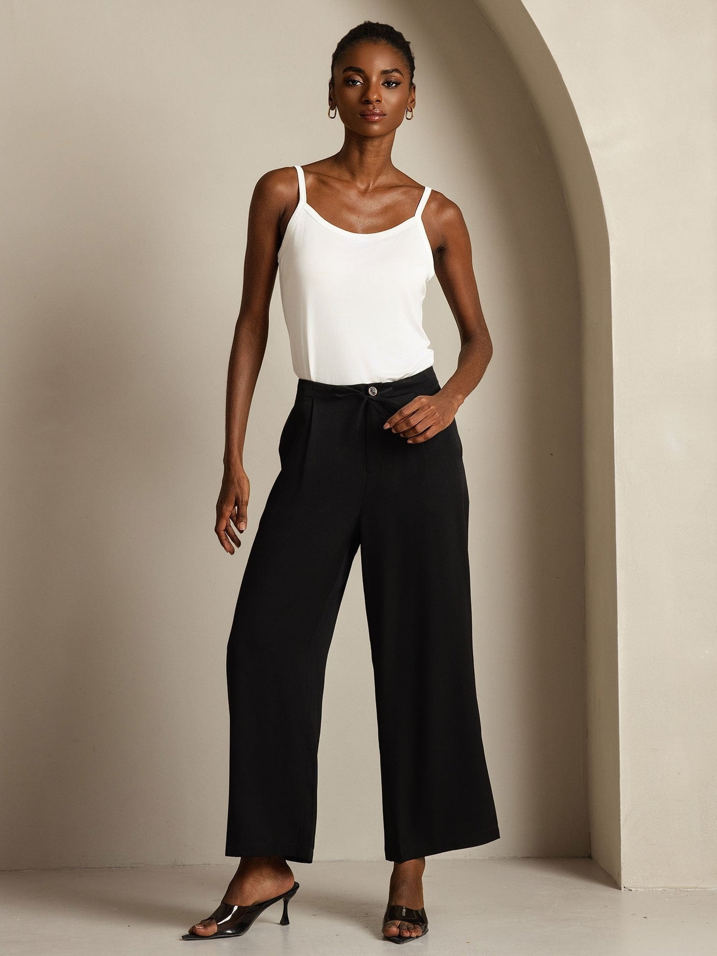 Wide leg classic pants