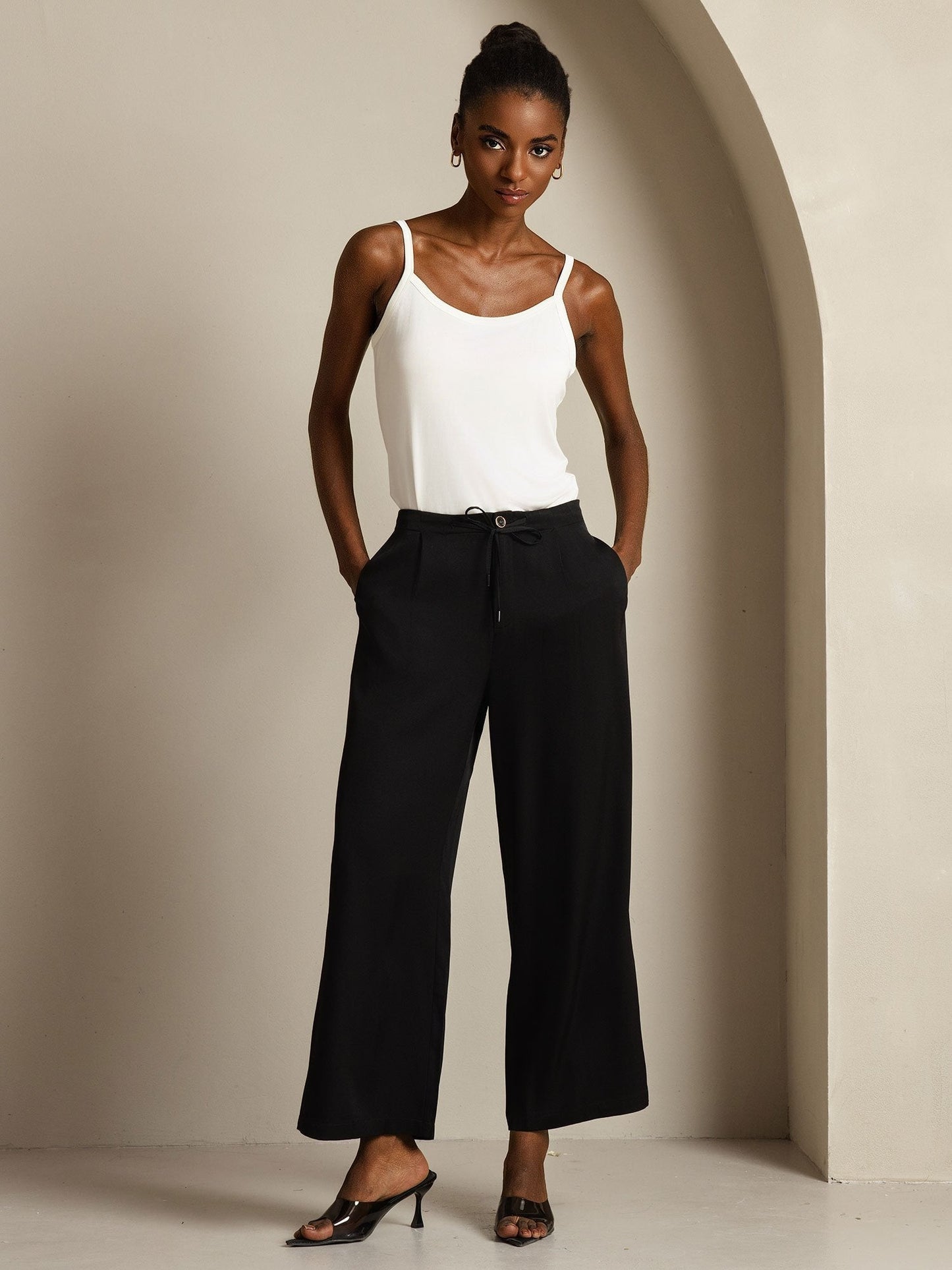 Wide leg classic pants