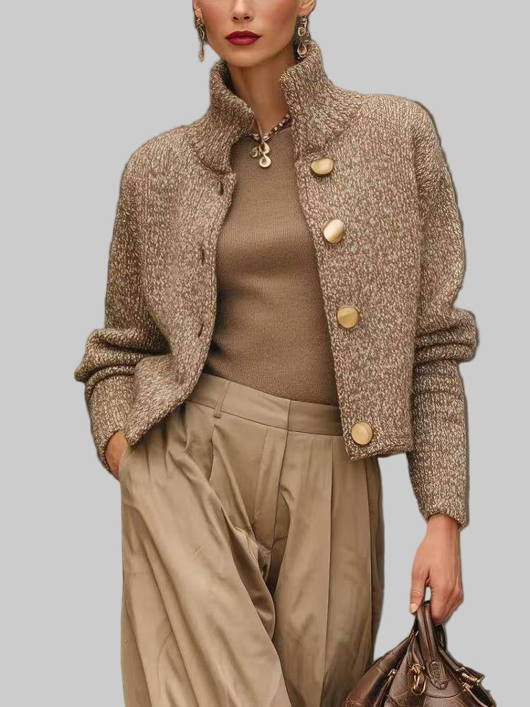 Liora | Short Cardigan with Mock Neck