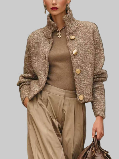 Liora | Short Cardigan with Mock Neck