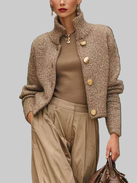 Liora | Short Cardigan with Mock Neck