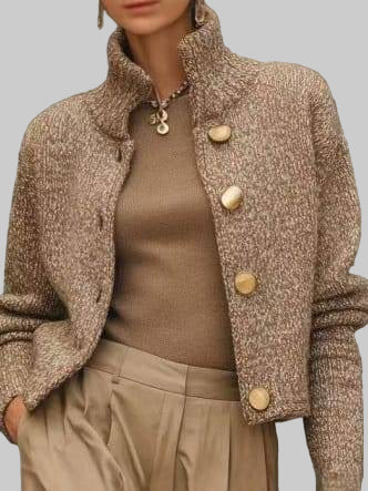 Liora | Short Cardigan with Mock Neck