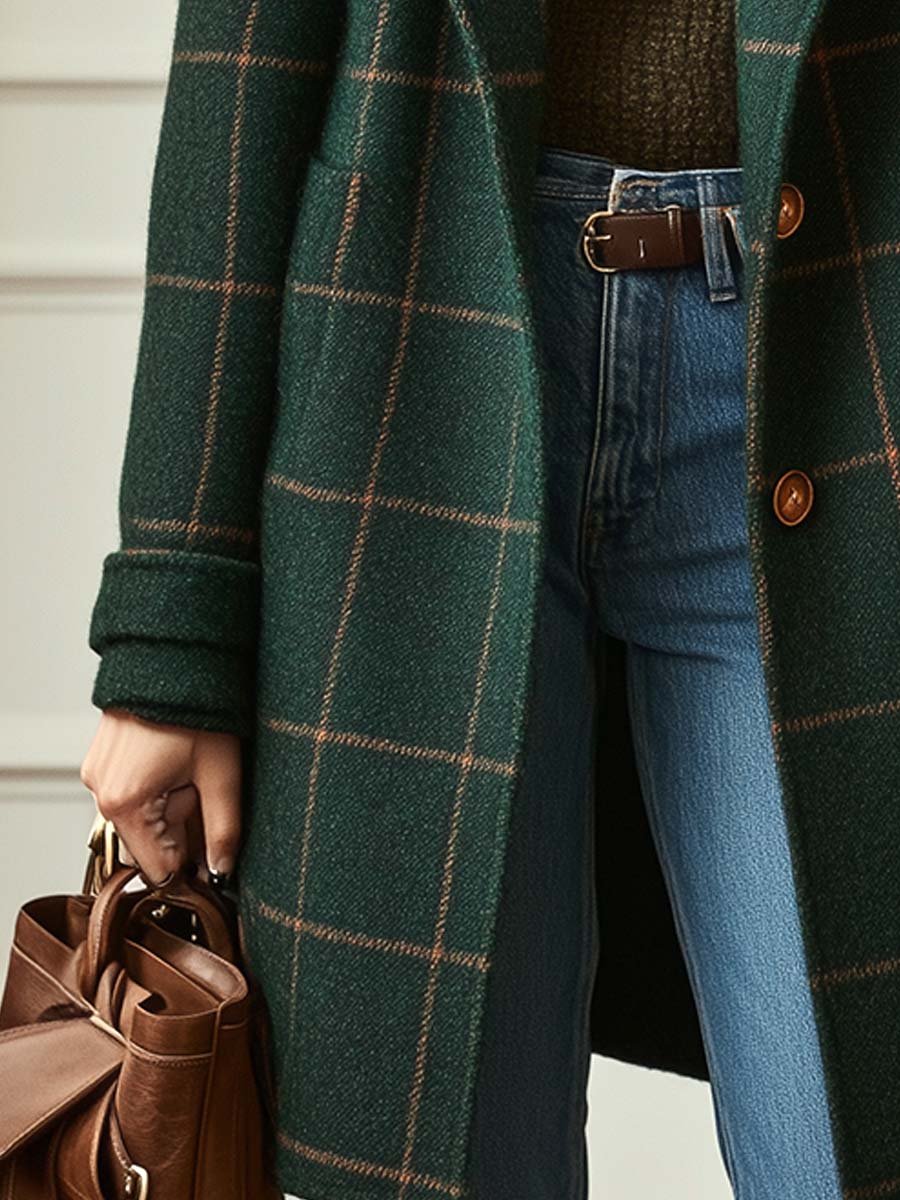 Delane | Checked Tweed Coat